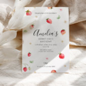 Strawberry First Birthday Einladung