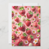 Strawberry First Birthday Einladung (Rückseite)