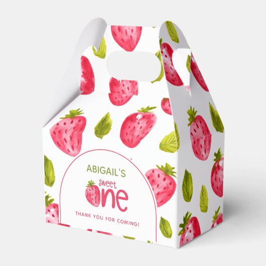 Strawberry First Birthday Geschenkschachtel (Vorderseite)
