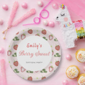 Strawberry First Birthday Girl Party Pappteller (Party)