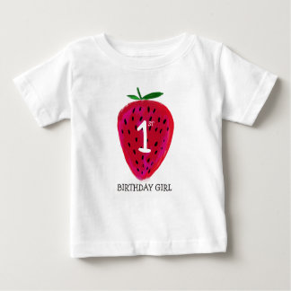 Strawberry First Birthday Girl T - Shirt