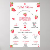 Strawberry First Birthday Milestone Poster (Vorne)