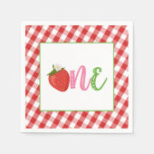 Strawberry First Birthday Napkin - ONE Serviette (Vorderseite)