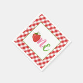 Strawberry First Birthday Napkin - ONE Serviette (Ecke)
