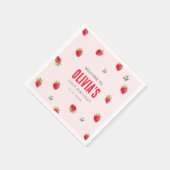 Strawberry First Birthday Paper Napkins Serviette (Ecke)