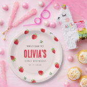 Strawberry First Birthday Paper Tellers Pappteller (Party)