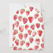 Strawberry First Birthday Party Arch Einladung (Rückseite)