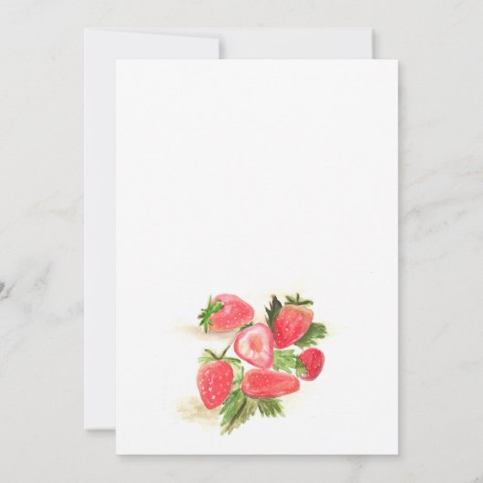 Strawberry First Birthday Party Berry 1. Einladung (Rückseite)