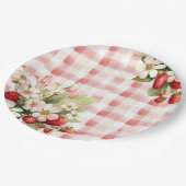 Strawberry First Birthday Party Berry Pappteller (Schrägansicht)