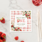 Strawberry First Birthday Party Berry Serviette (Beispiel)
