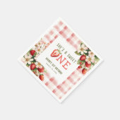 Strawberry First Birthday Party Berry Serviette (Ecke)