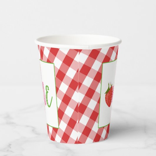 Strawberry First Birthday Party Cup Pappbecher (Rechts)