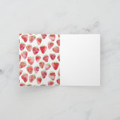 Strawberry First Birthday Party Einladung (Innenseite)