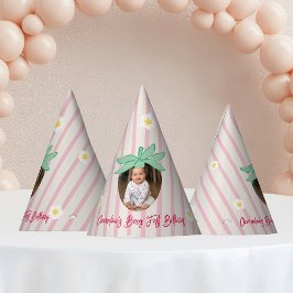 Strawberry First Birthday Party Hat with Photo Partyhütchen