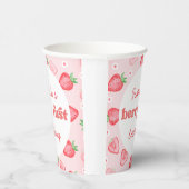 Strawberry First Birthday Party Pappbecher (Rechts)