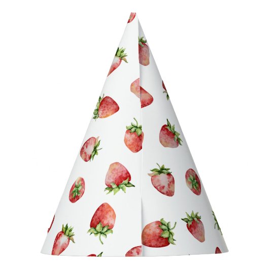 Strawberry First Birthday Partyhütchen (Rückseite)