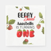 Strawberry First Birthday Serviette (Vorderseite)