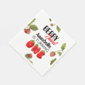 Strawberry First Birthday Serviette (Ecke)
