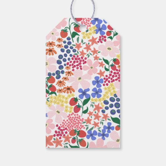 Strawberry First Birthday Vielen Dank für Ihr Inte Geschenkanhänger (Rückseite)