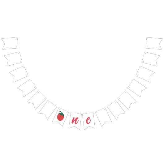 Strawberry First Birthday Wimpelkette (Alle)
