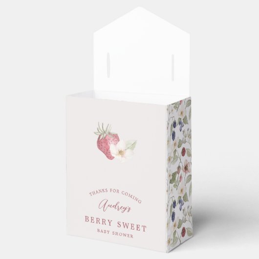 Strawberry Floral Berry Sweet Baby Shower Thank Geschenkschachtel (Geöffnet)