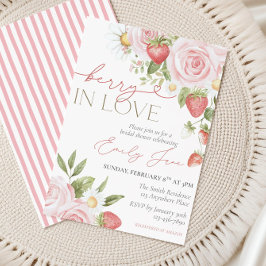 Strawberry Floral Bridal Shower Invite, Berry In  Einladung