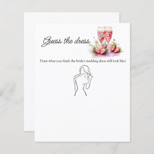 Strawberry Floral Guess Dress Brautparty Game (Vorne/Hinten)