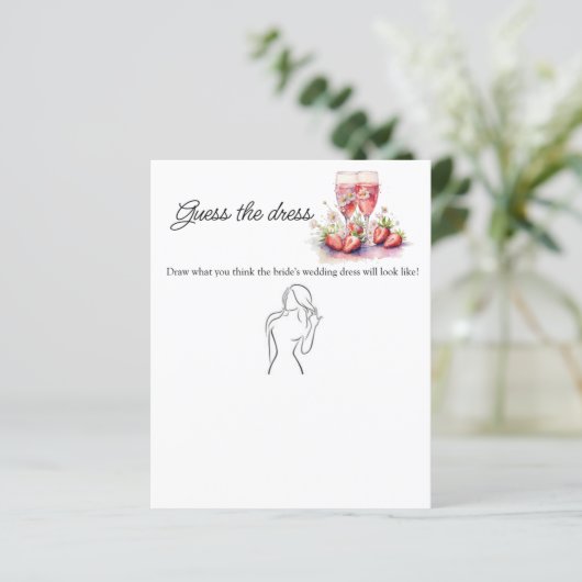 Strawberry Floral Guess Dress Brautparty Game (Stehend Vorderseite)