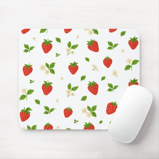 Strawberry floral pattern mouse pad, cute watercol mousepad (Mit Mouse)