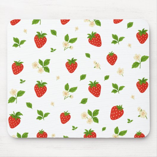 Strawberry floral pattern mouse pad, cute watercol mousepad (Vorne)