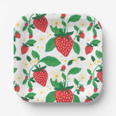 Strawberry Florals Whimsical Pappteller (Vorderseite)