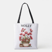 Strawberry Flower Basket with Butterflies and Name Tasche (Rückseite)