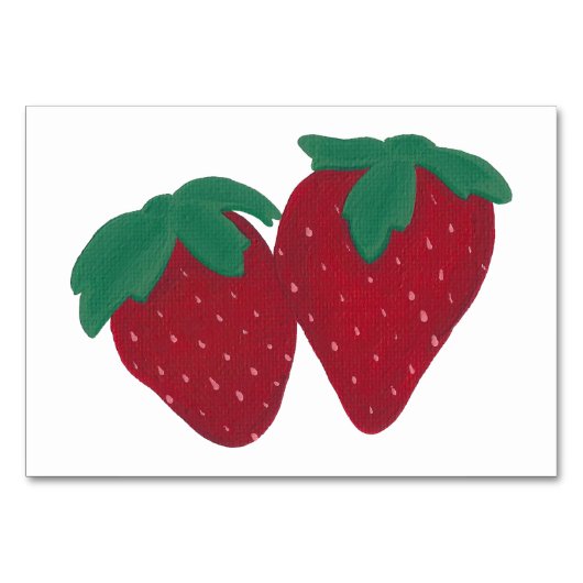 Strawberry Food Reading FlashCards für Erwachsene Tischnummer (Vorderseite)