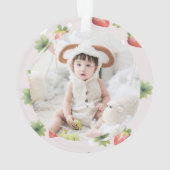 Strawberry Foto Berry Erster Geburtstag Ornament (Rückseite)