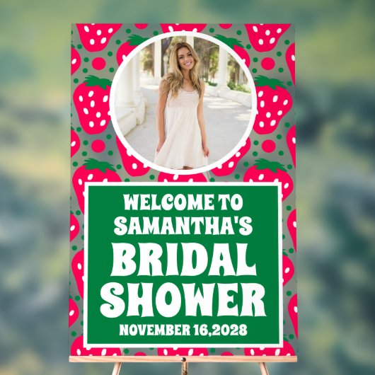 Strawberry Foto Brautparty Willkommen Mattiert Acrylschild (Neutral)