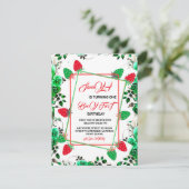 Strawberry Foto Einladung Berry Sweet Erster Gebur (Stehend Vorderseite)