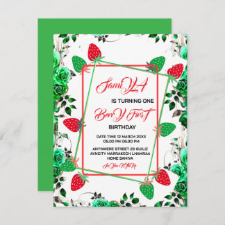 Strawberry Foto Einladung Berry Sweet Erster Gebur
