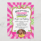 Strawberry Foto Einladung zum Geburtstag (Vorne/Hinten)