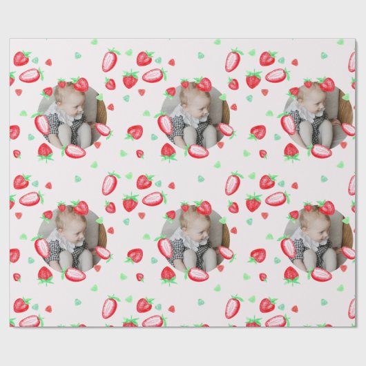 Strawberry-Foto Geschenkpapier (Flach)