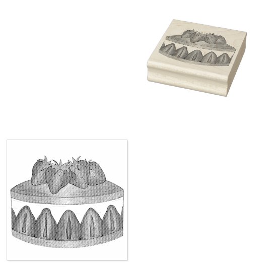 Strawberry Fraisier Cake French Pastry Koch Bäcker Gummistempel (Stempel)