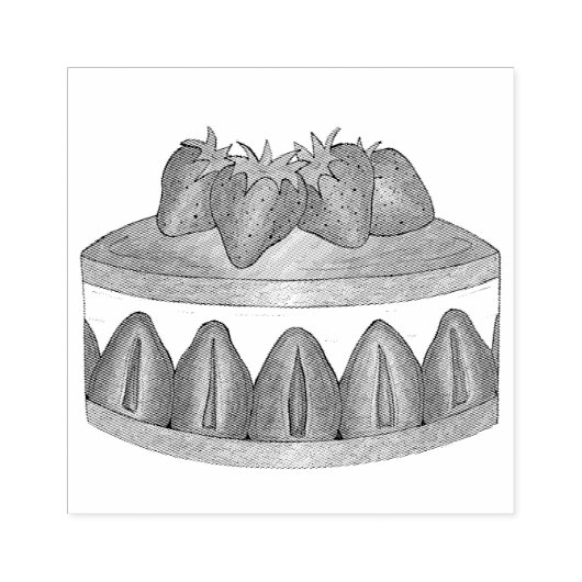 Strawberry Fraisier Cake French Pastry Koch Bäcker Gummistempel (Prägung)