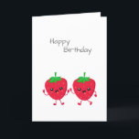 Strawberry friend Happy Birthday Card Dankeskarte<br><div class="desc">Das ist eine schöne und ungewöhnliche Geburtstagskarte.</div>