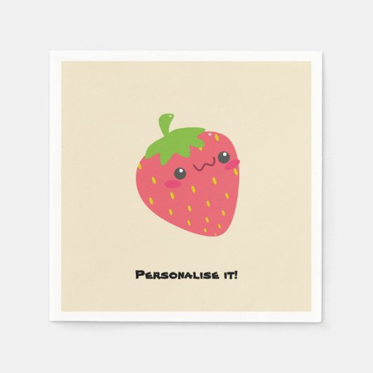 Strawberry Friend Serviette (Vorderseite)