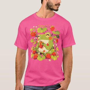 Strawberry Frog Zeichnend Art Strawberries Fl. T-Shirt