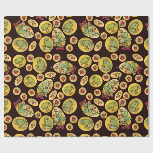 Strawberry Frogs Forever Geschenkpapier (Flach)
