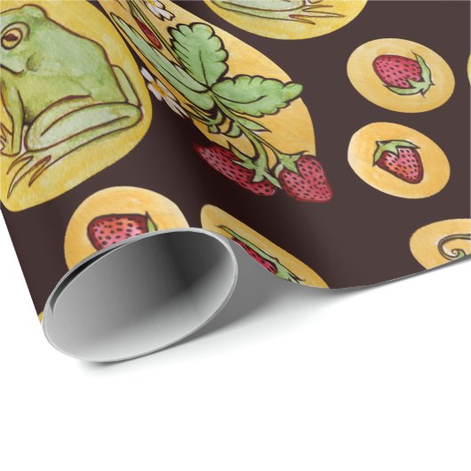 Strawberry Frogs Forever Geschenkpapier (Rolleneckpunkt)