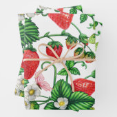 Strawberry Fruit and Strawberry Blossom Lebendig Geschenkpapier Set (Beispiel)