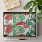 Strawberry Fruit and Strawberry Blossom Lebendig Seidenpapier (Geschenk)