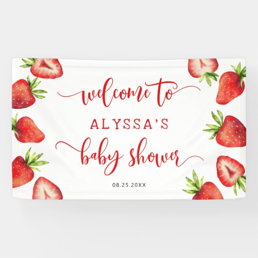 Strawberry Fruit Baby Dusche Banner (Horizontal)