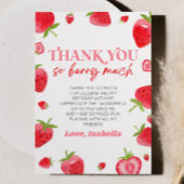 Strawberry Fruit Berry Sweet Birthday Party Dankeskarte